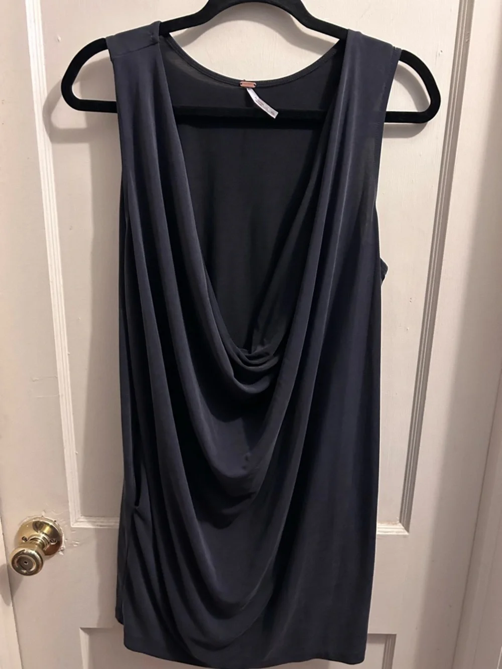 Free People Pillow Talk cowl neck‎ tank dress pockets gray black small